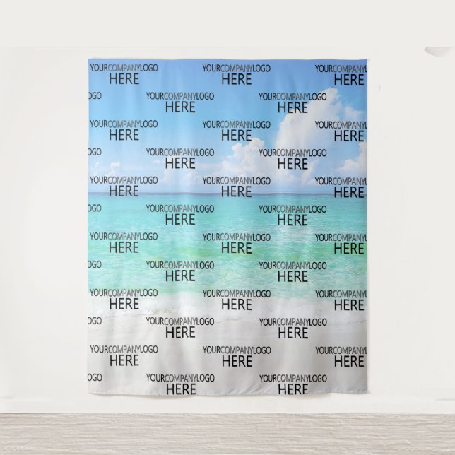 Tenture Logo de l'entreprise de décoration de plage sur fo (Devant)