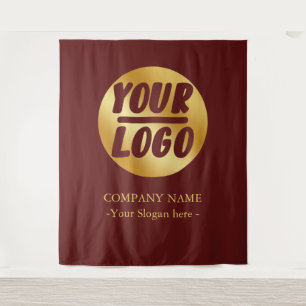 Tenture Logo de l'entreprise personnalisé Rouge Gold Backd
