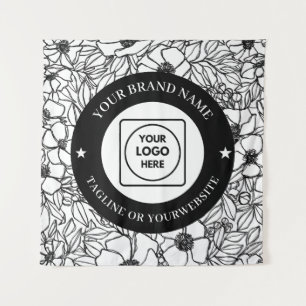 Tenture Logo de ligne moderne Texte personnalisé Mur Brand
