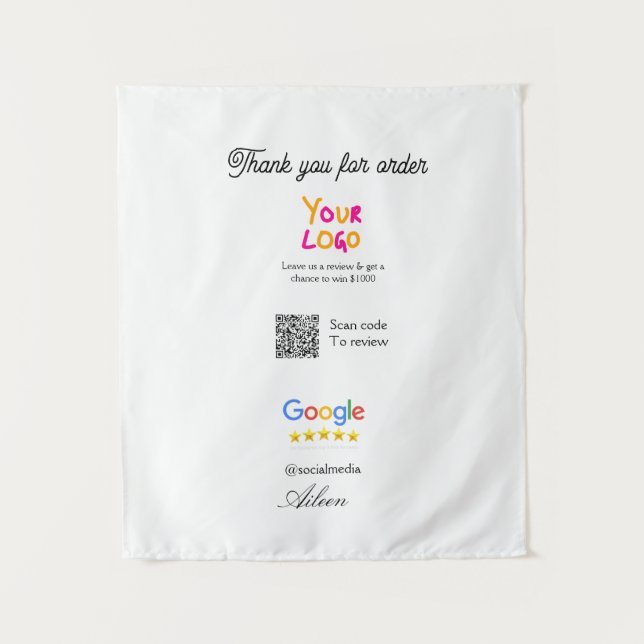 Tenture logo de site web d'entreprise de critique Google s (Devant)