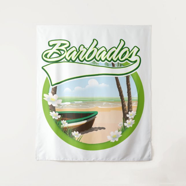 Tenture logo de voyage à la Barbade (Devant)