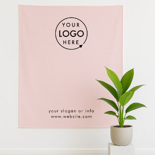 Tenture Logo d'entreprise Fond de photo rose vif