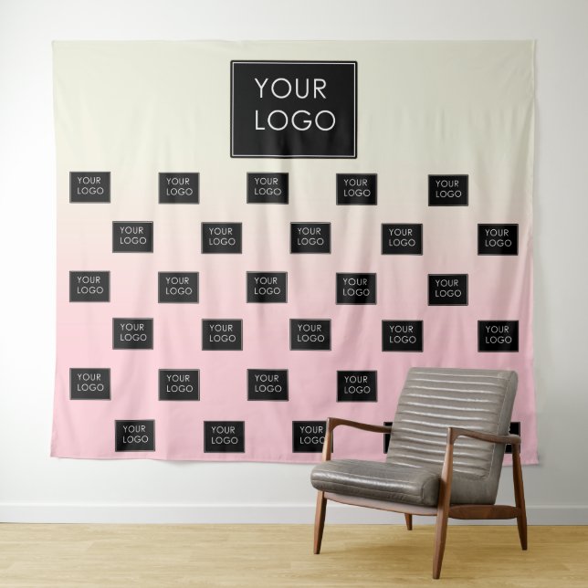 Tenture Logo d'entreprise moderne Pink Ombre Fair Backdrop (En situation (horizontale))