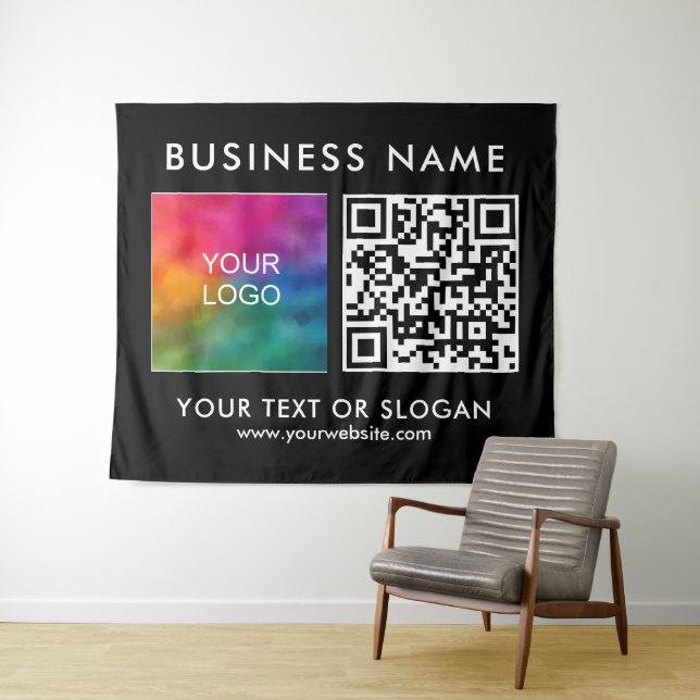 Tenture Logo du séminaire de l'événement Code QR Grand fon (En situation (horizontale))