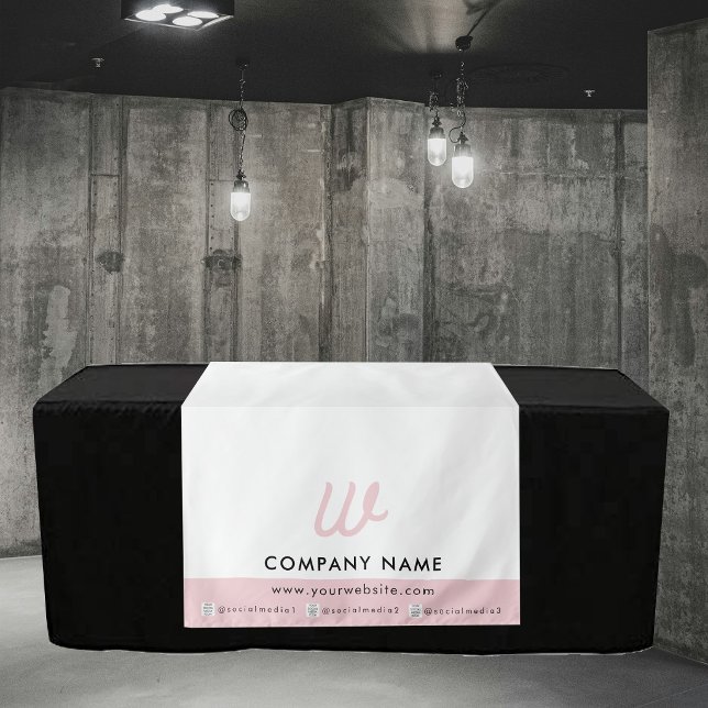 Tenture Logo Initial Rose Vendeur Expo Présentoir Runner d (Initial Logo Pink Vendor Expo Display Table Runner Tapestry)