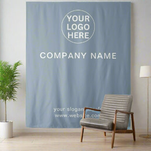 Tenture Logo professionnel Dusty Blue Branded