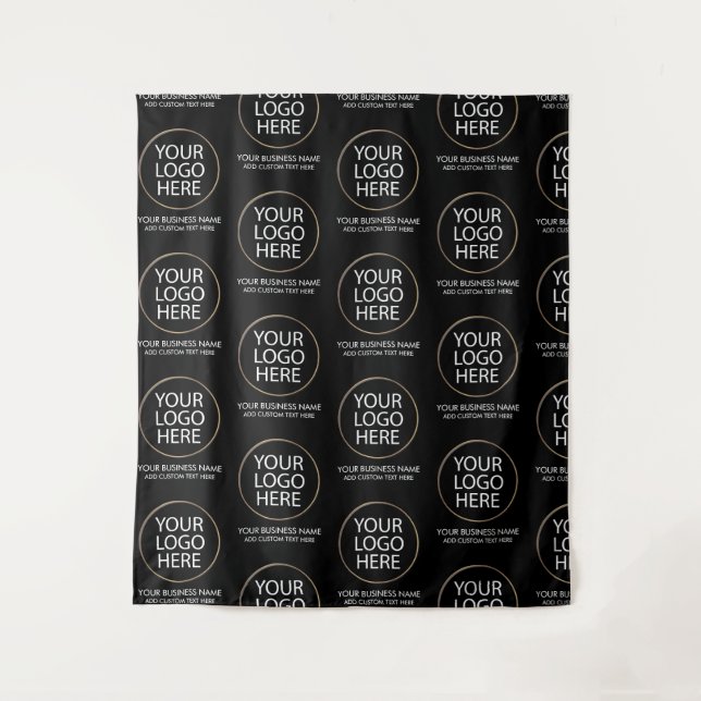 Tenture Logo professionnel & Entreprise de texte noir (Devant)