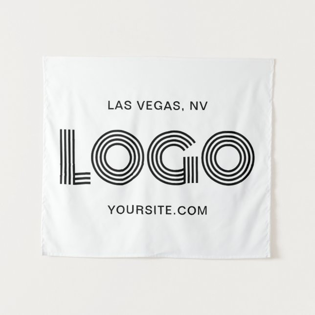 Tenture Logo rectangulaire moderne noir (Devant (Horizontal))