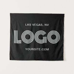 Tenture Logo rectangulaire moderne noir et blanc