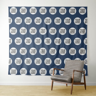Tenture Logo répétitif Navy