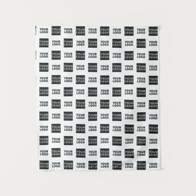 Tenture Logo simple à répétition 2 | Blanc (Devant)