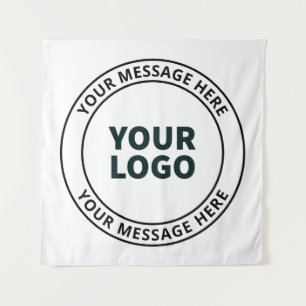 Tenture Logo téléchargé + Texte circulaire modifiable