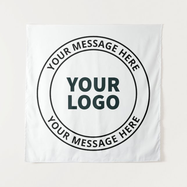 Tenture Logo téléchargé + Texte circulaire modifiable (Devant)