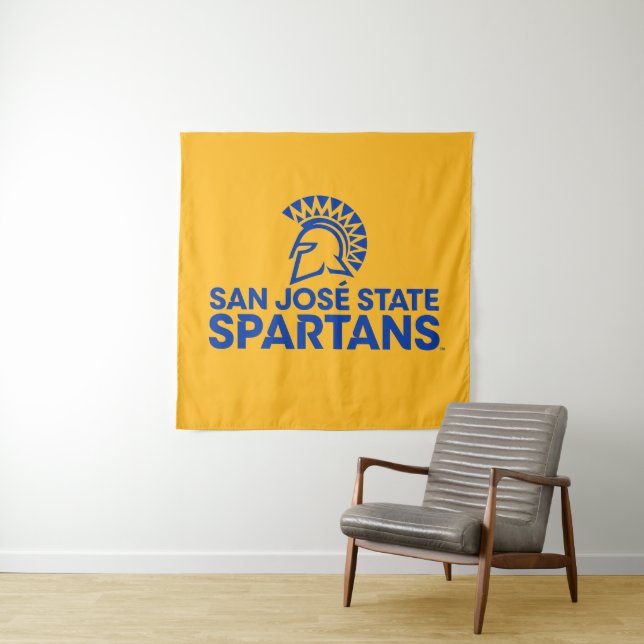 Tenture Logo Wordmark de Spartans d'état de San Jose (En situation)