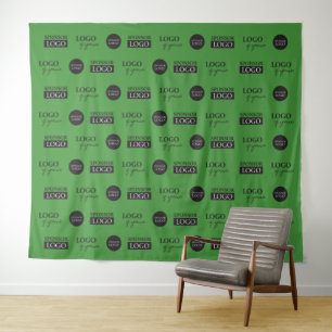 Tenture Logos de sponsors de société étape verte et répéti