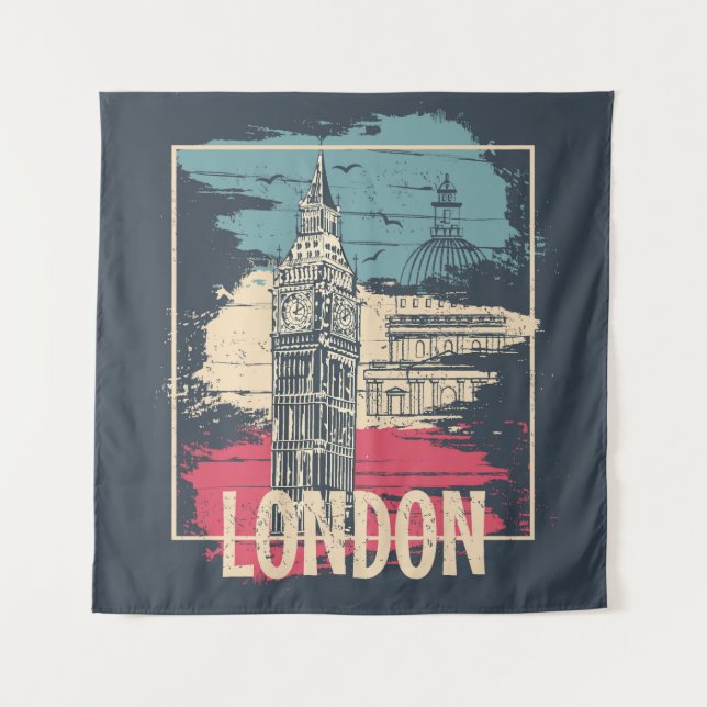 Tenture Londres Big Ben : Poster de typographie (Devant)
