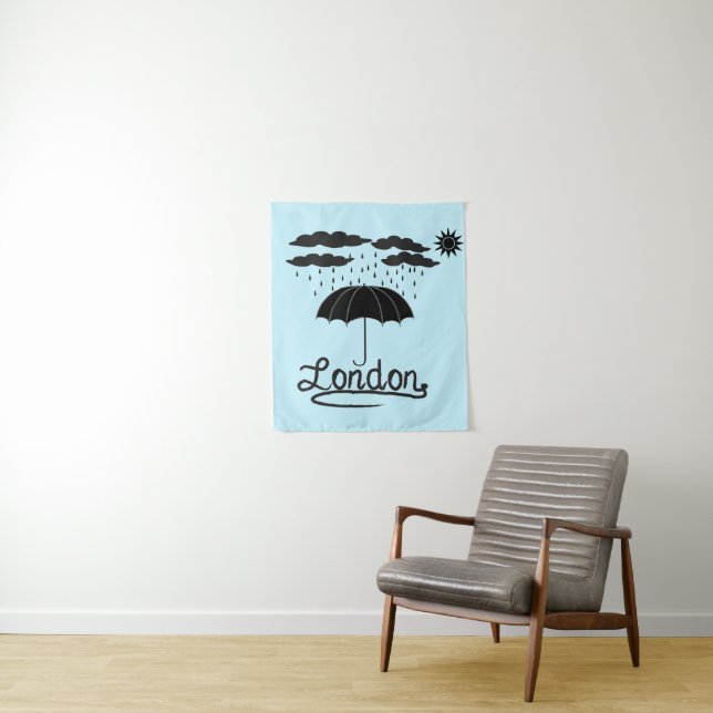 Tenture Londres | sous un parapluie (En situation)