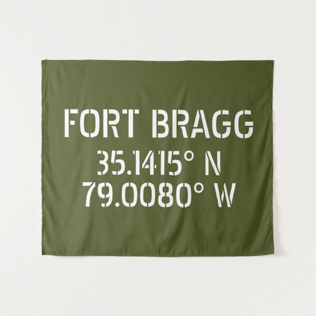 Tenture Longitude de la latitude de Fort Bragg (Devant (Horizontal))