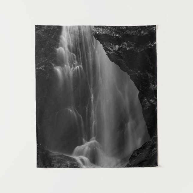 Tenture Longue exposition à la cascade noire et blanche (Devant)
