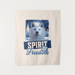 Tenture Loup Arctique Esprit de Liberté Création Faunique