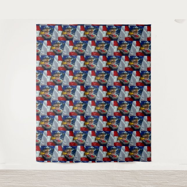 Tenture Loup d'aigle patriotique américain (Devant)
