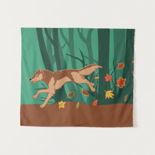 Tenture Loup d'automne