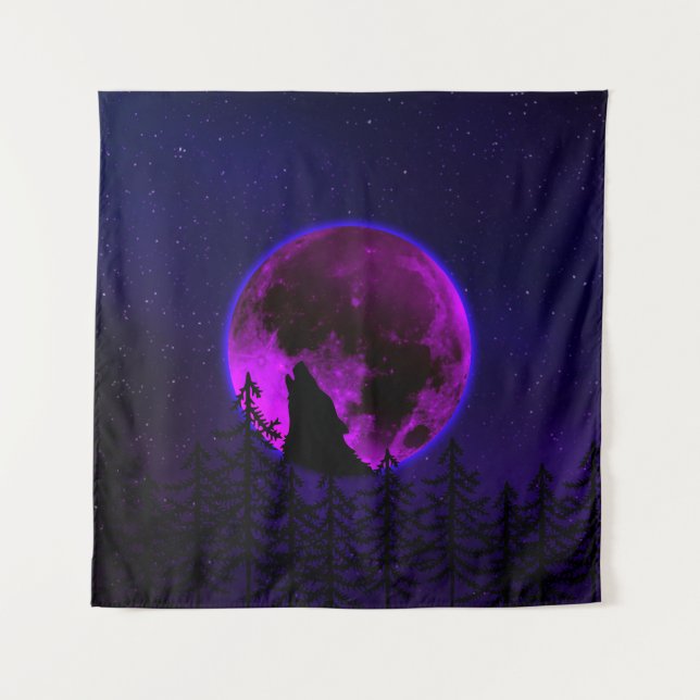 TENTURE LOUP HURLANT LUNE MAGENTA   (Devant)