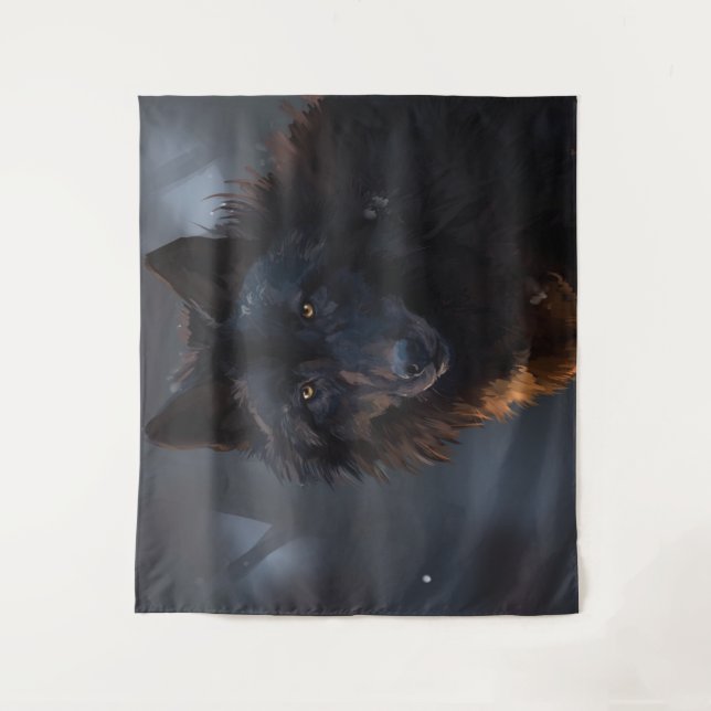 Tenture Loup noir (Devant)