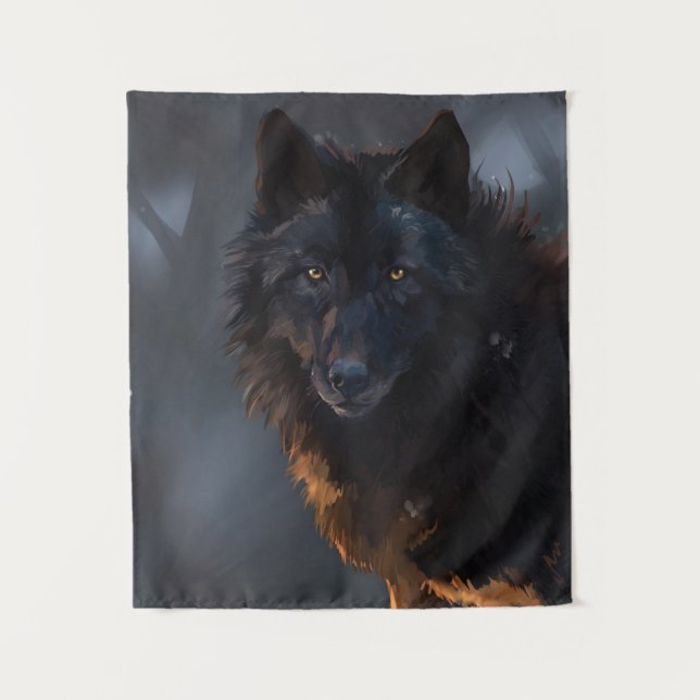 Tenture loup noir (Devant)