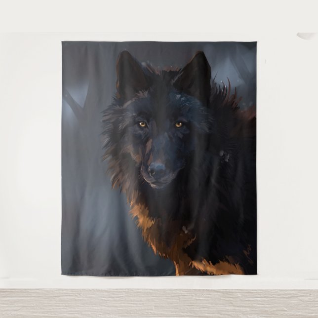 Tenture Loup noir (Devant)