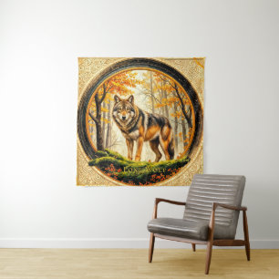 Tenture Loup solitaire