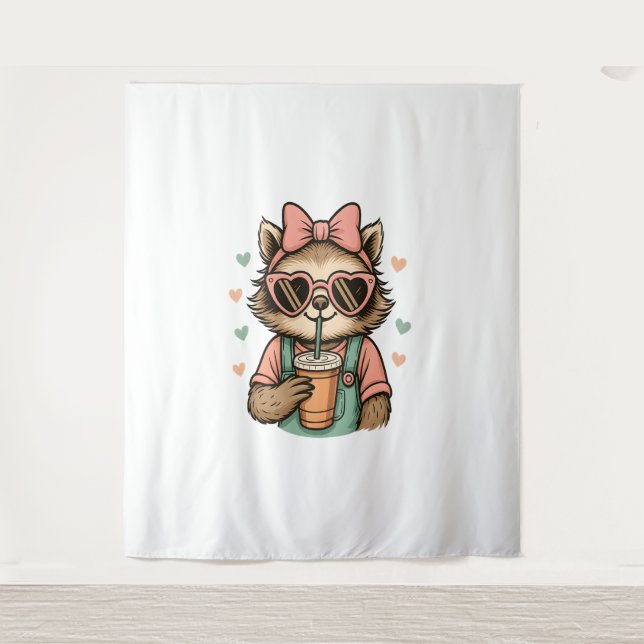 Tenture Louveur de café Sloth Girl (Devant)