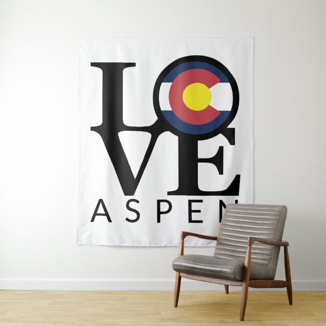 Tenture LOVE Aspen Colorado Tapestry (En situation)