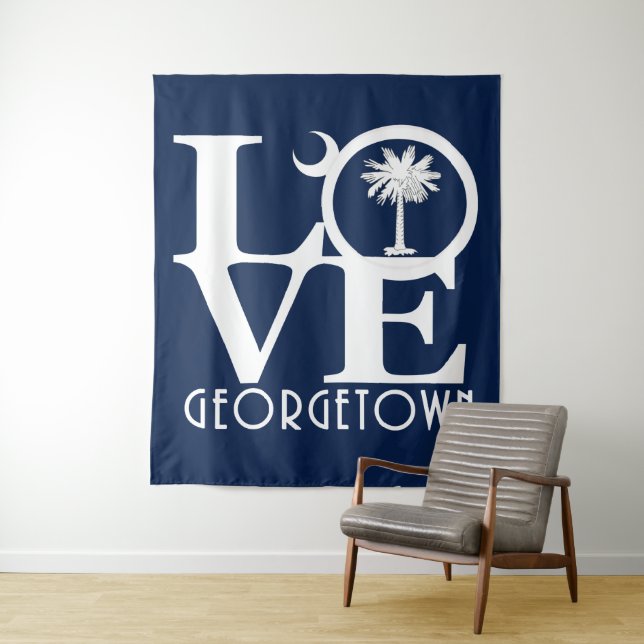 Tenture LOVE Georgetown Caroline du Sud (En situation)