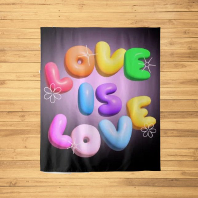 Tenture Love Is Love 3D Rainbow Pride Tapestry (Créateur téléchargé)