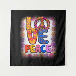Tenture Love Peace Retro 60s & les années 70 Floral Hippie