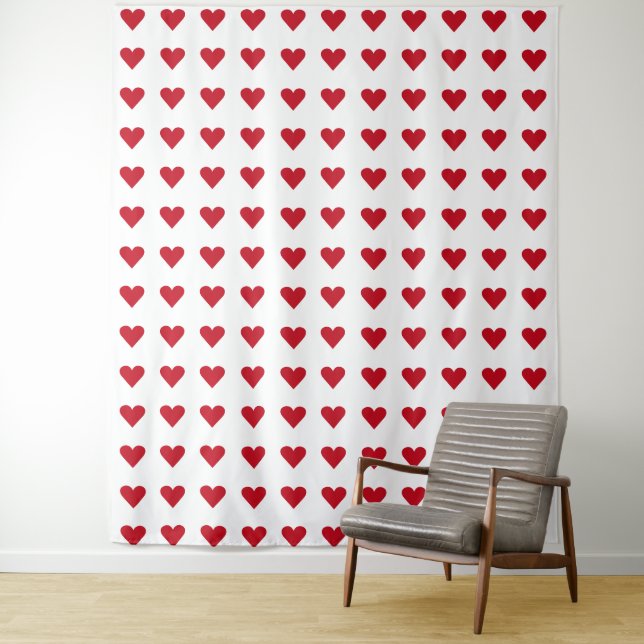 Tenture Love Red Hearts Motif Valentine (En situation)
