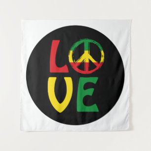 Tenture LOVE Reggae avec symbole de paix