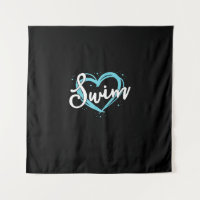 Love Swim Team Heart Lover Blue Swimmer