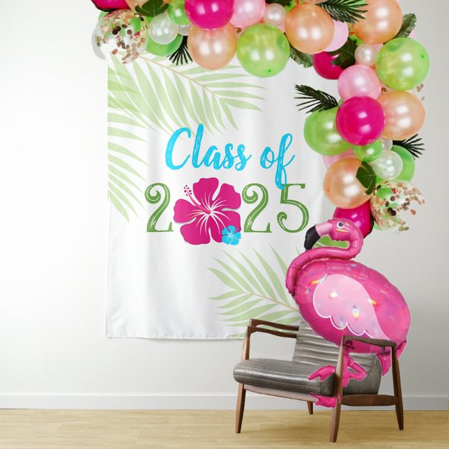 Tenture Luau Tropical Class of Year Graduation Contexte (Luau Class of Any Year Hanging Background Tapestry)