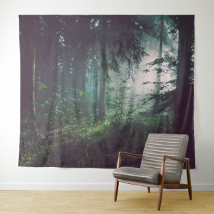 Tenture LUMIÈRE dans le FOND DE BOIS PHOTO