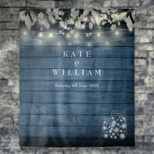 Tenture Lumières à cordes rustiques Mason Jars arrière-pla