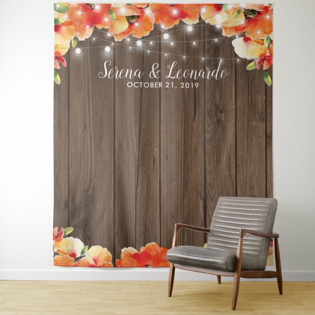 Tenture Lumières de chaîne rustiques Poppy Mariage Photobo (En situation)