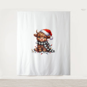 Tenture Lumières de Noël Highland Cow Baby Noël Light