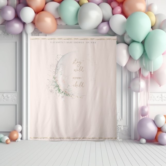 Tenture Lune | Baby shower Hippie Boho (Créateur téléchargé)