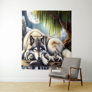 Tenture Lune Sérénité Un Loup Slumpteur