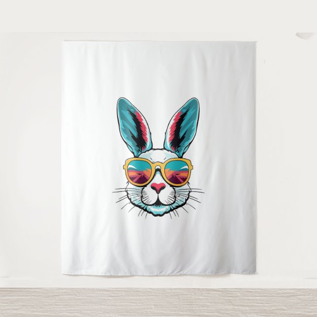 Tenture Lunettes De Soleil cool Pour Lapin De Pâques (Devant)