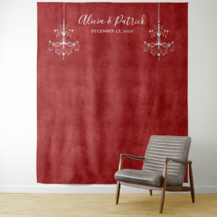 Tenture Lustres de mariage rouges blancs rubis Toile de fo
