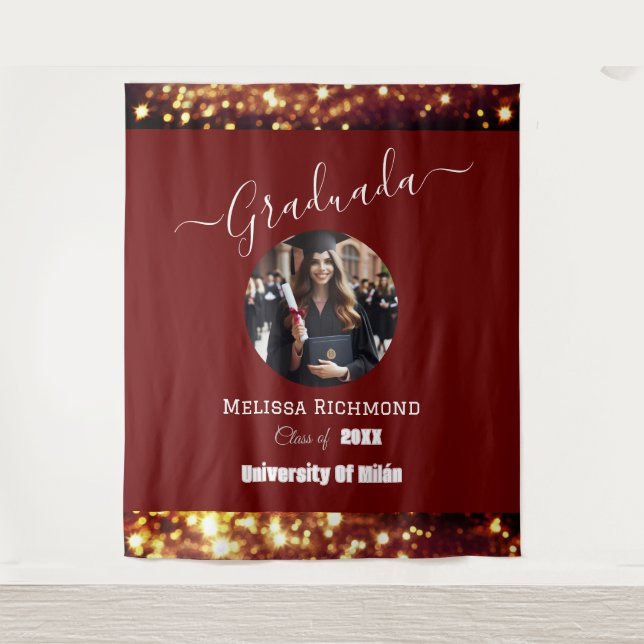 Tenture Luxe Burgandy Photo Elégant Diplômé Espagnol (Devant)
