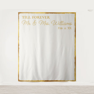 Tenture Luxe Gold Edge Off White M. Mme Mariage Backdrop